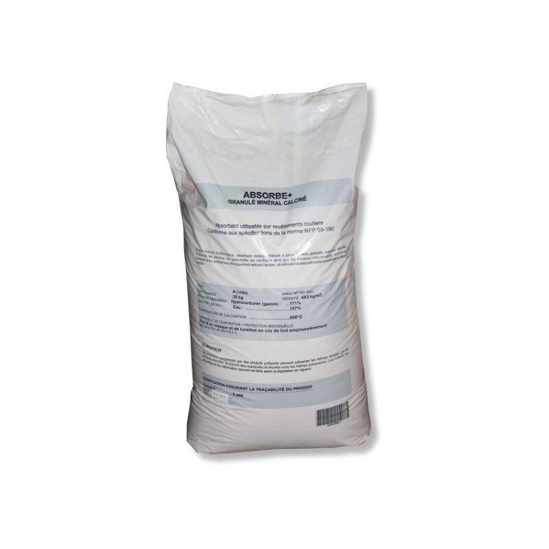 Granulé absorbant minéral calciné