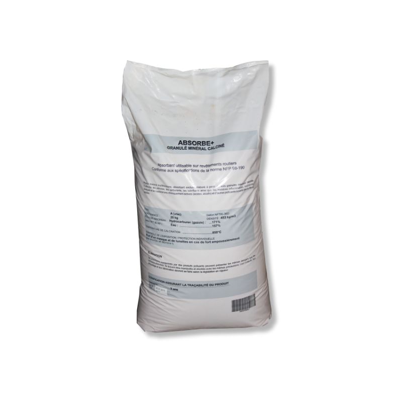 Granulé absorbant minéral calciné
