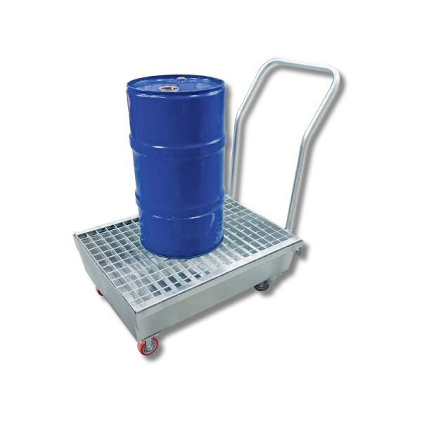Chariot en acier galvanisé pour fût