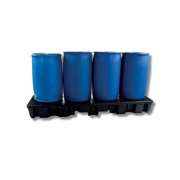 Bac de rétention polyéthylène - 4 fûts alignés - 235 litres